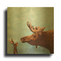 'Moose and Rabbit' By Lucia Stewart Gold Metal Wall Art