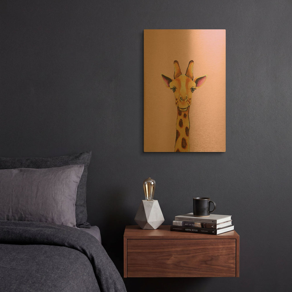 'Baby Giraffe' By Lucia Stewart Gold Metal Wall Art