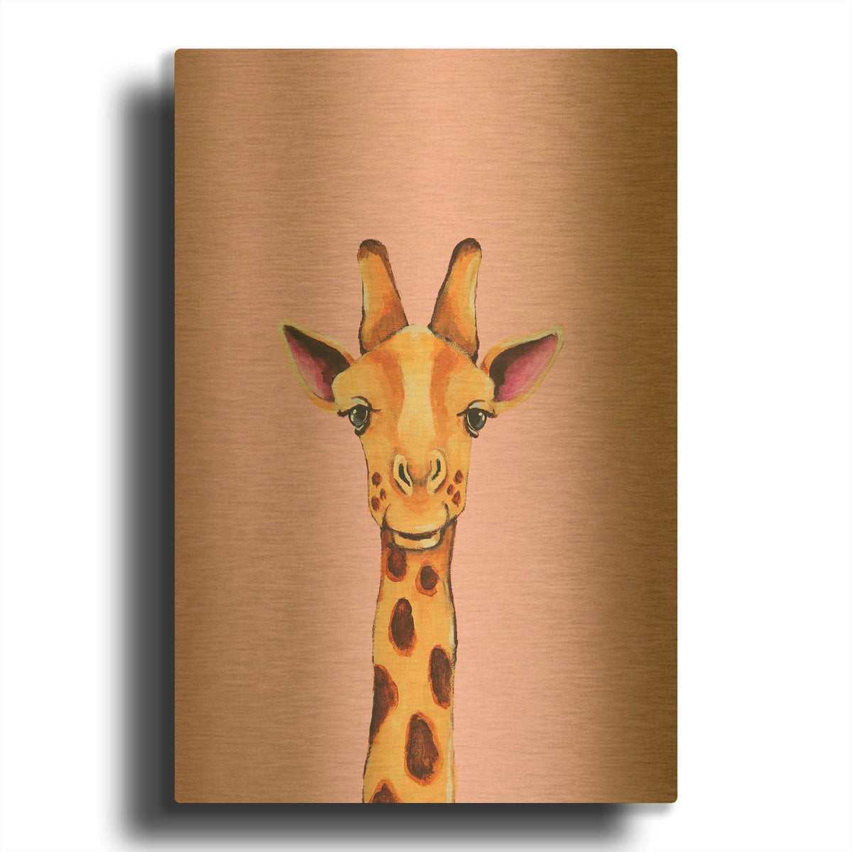 'Baby Giraffe' By Lucia Stewart Gold Metal Wall Art