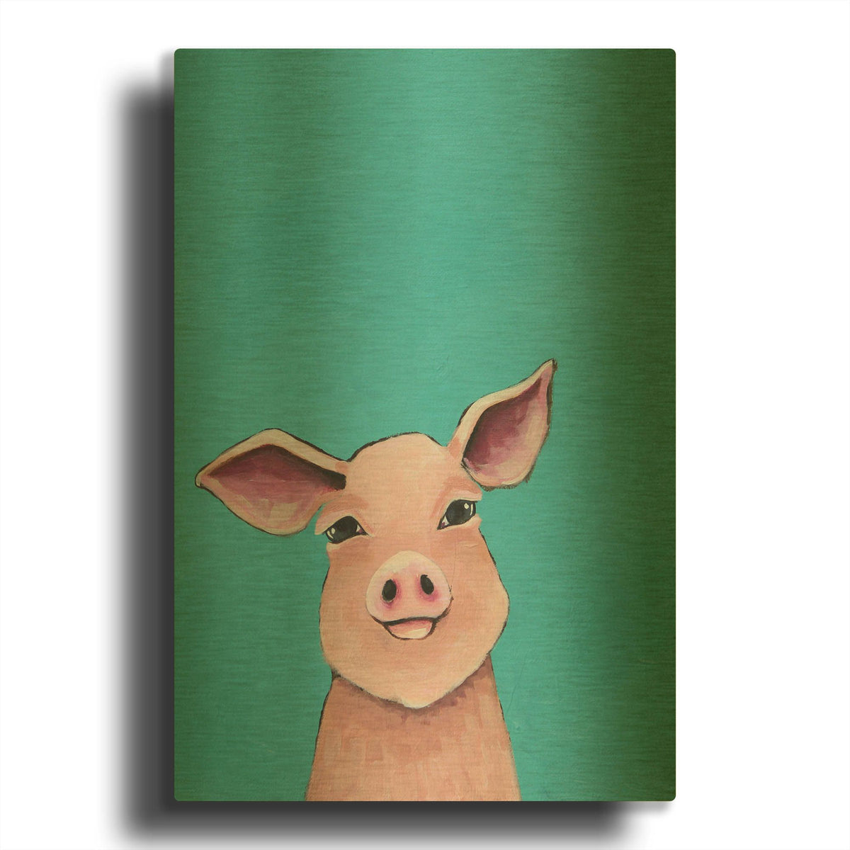 'Little Pig' By Lucia Stewart Gold Metal Wall Art