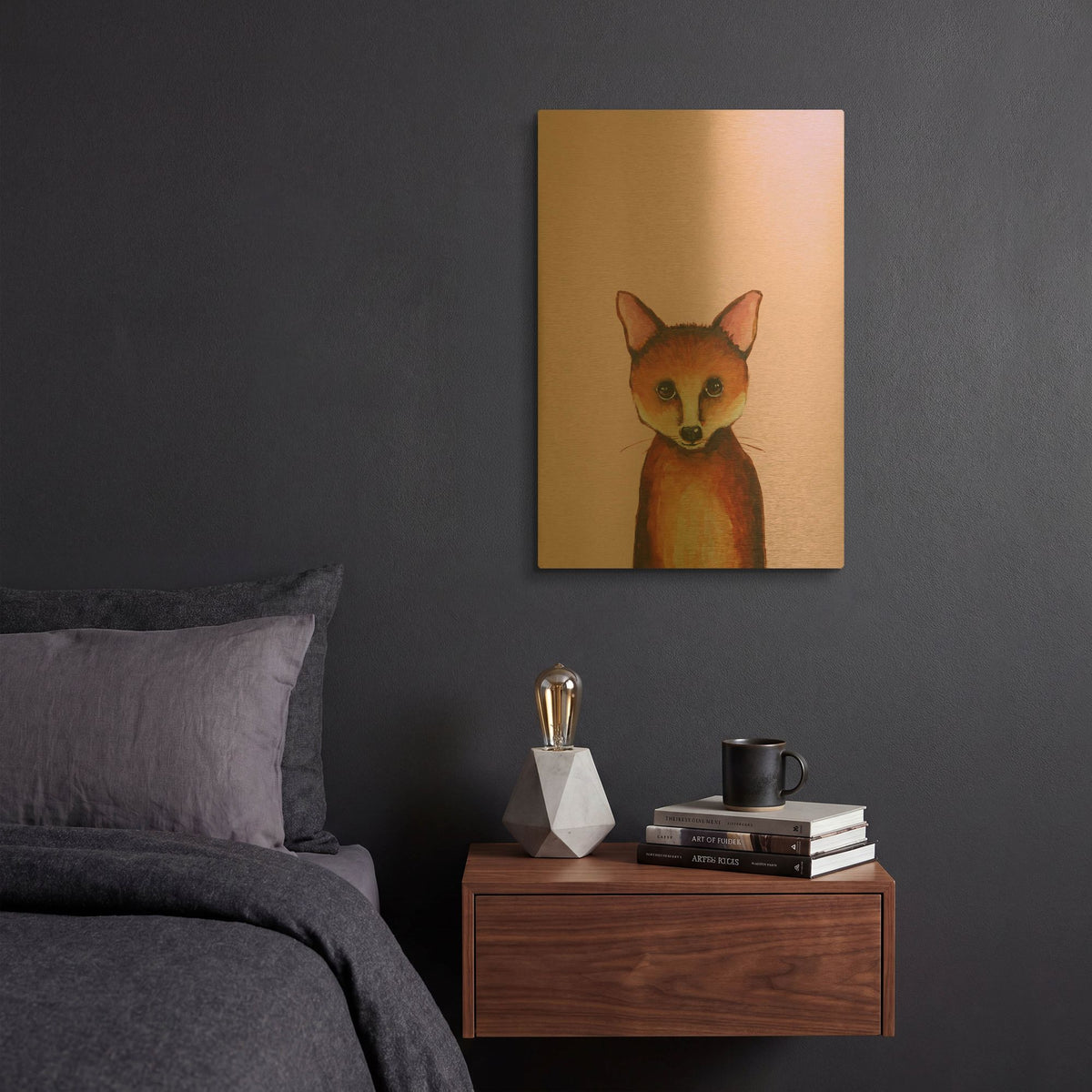 'Little Fox' By Lucia Stewart Gold Metal Wall Art