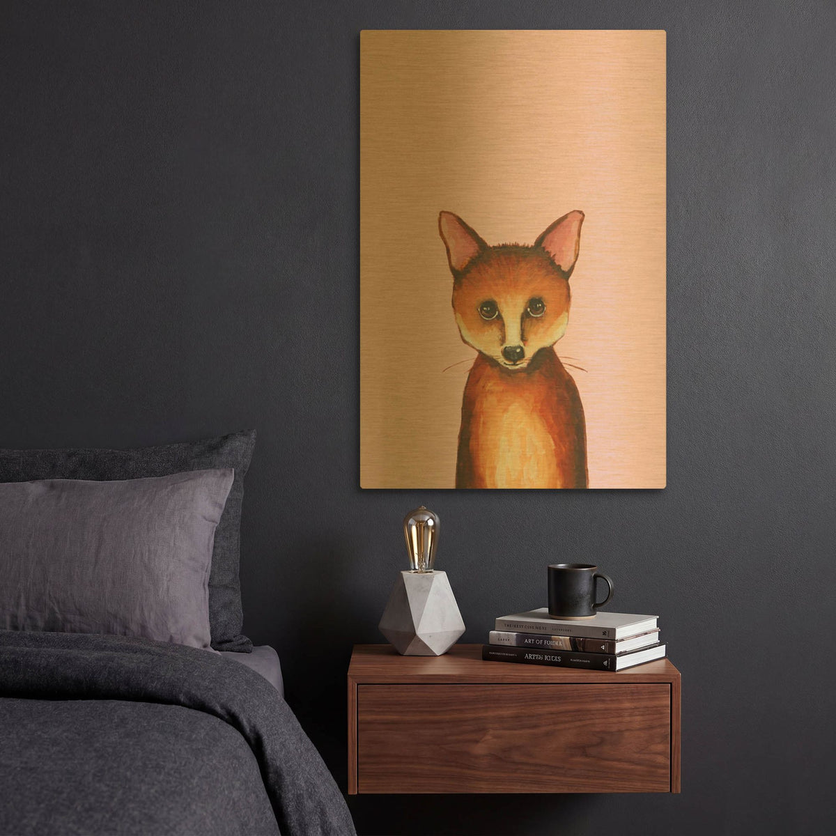 'Little Fox' By Lucia Stewart Gold Metal Wall Art