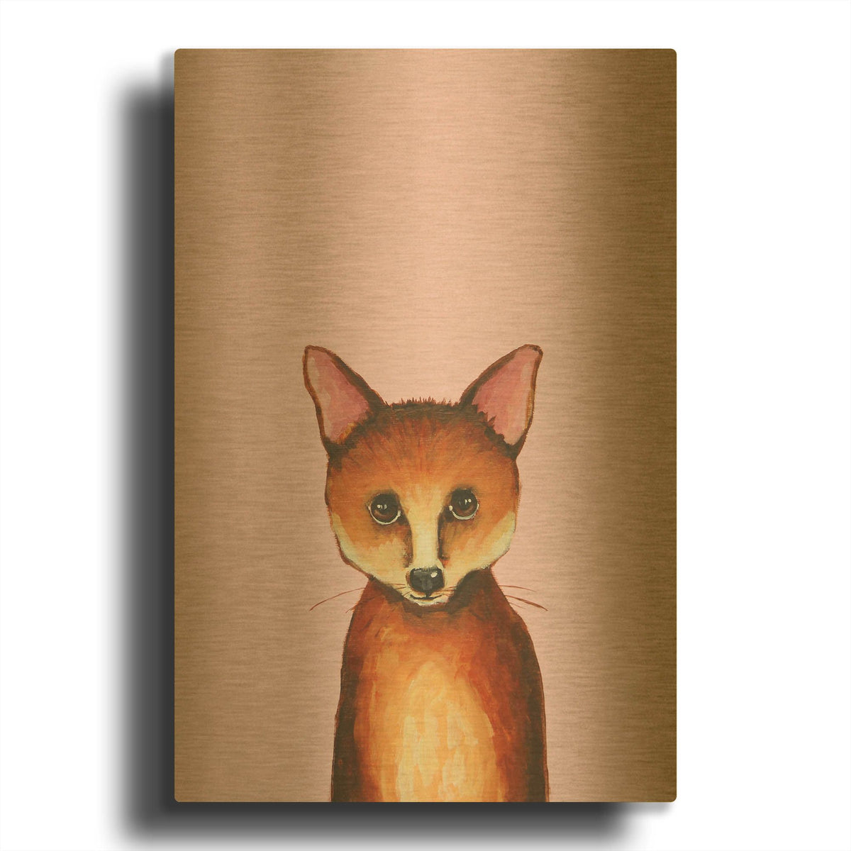 'Little Fox' By Lucia Stewart Gold Metal Wall Art