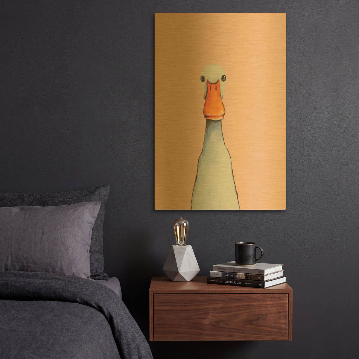 'Little Duck' By Lucia Stewart Gold Metal Wall Art