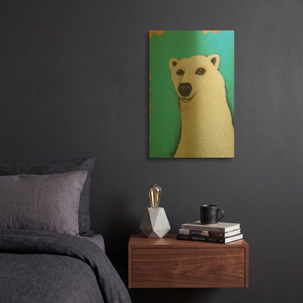 'The Cute Polar Bear' By Lucia Stewart Gold Metal Wall Art