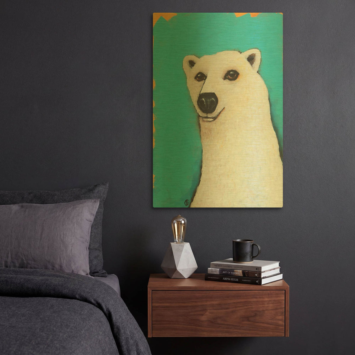 'The Cute Polar Bear' By Lucia Stewart Gold Metal Wall Art