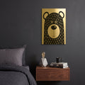 'Vanilla Bear' By Lucia Stewart Gold Metal Wall Art