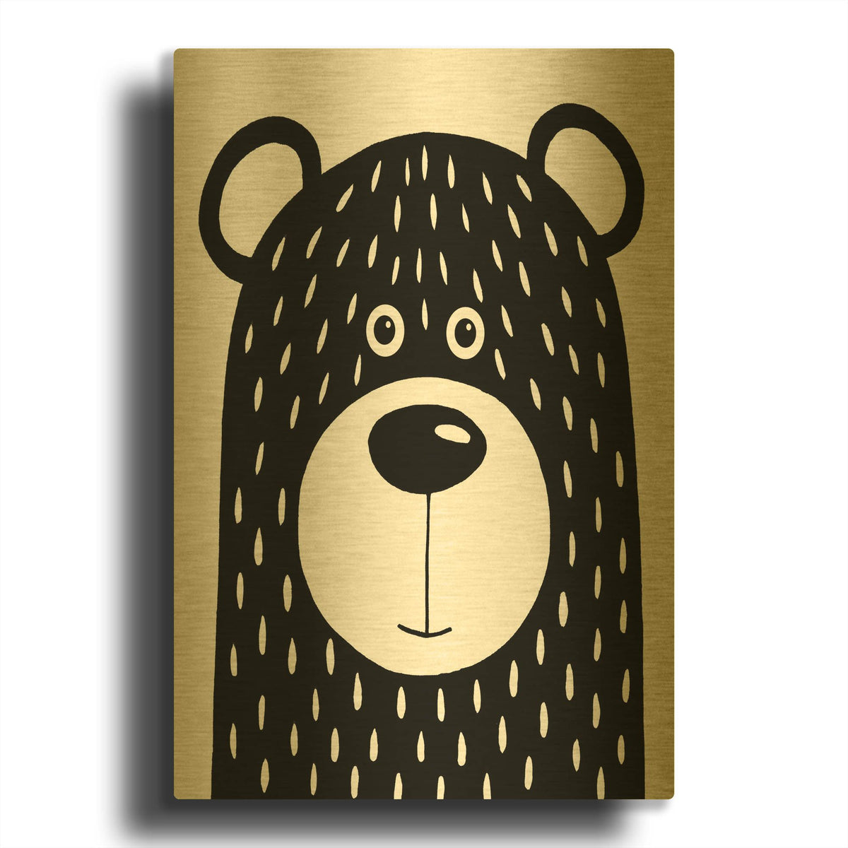 'Vanilla Bear' By Lucia Stewart Gold Metal Wall Art