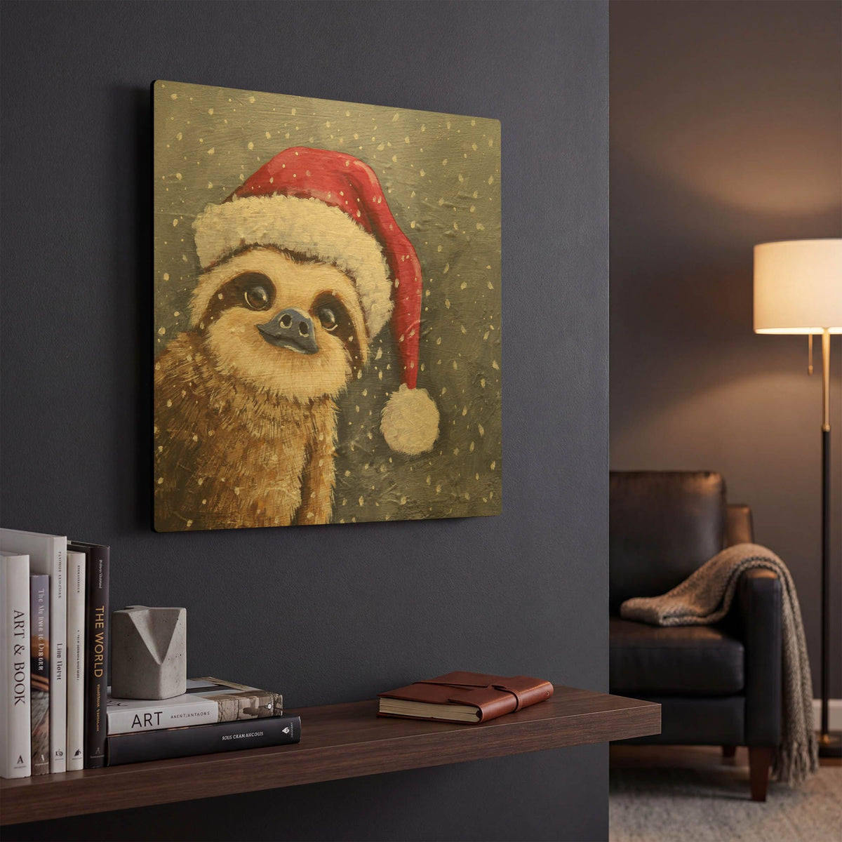 'Merry Sloth' By Lucia Stewart Gold Metal Wall Art