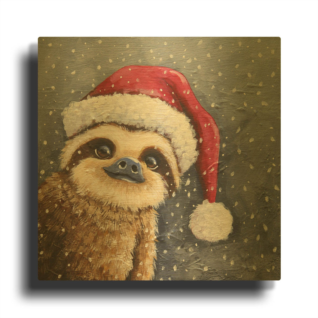 'Merry Sloth' By Lucia Stewart Gold Metal Wall Art