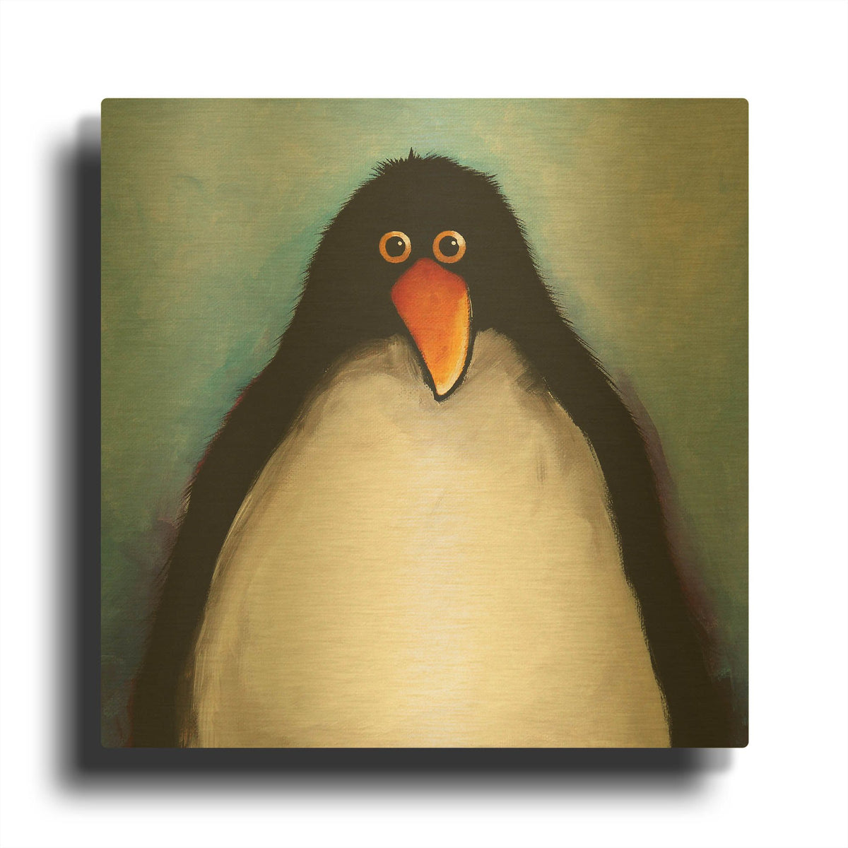 'My Penguin' By Lucia Stewart Gold Metal Wall Art