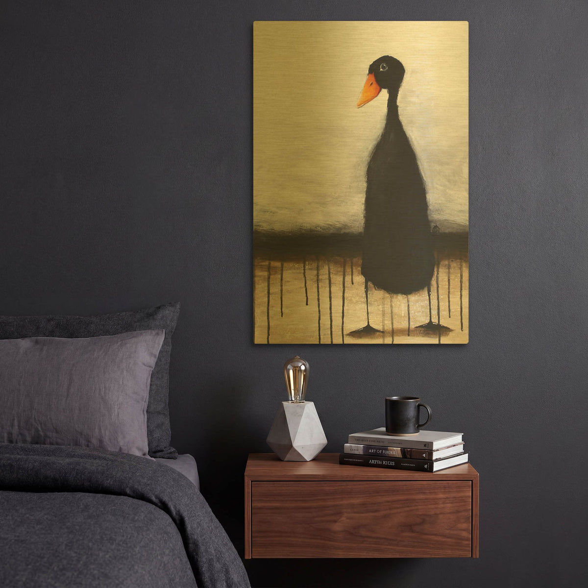 'The Black Duck' By Lucia Stewart Gold Metal Wall Art
