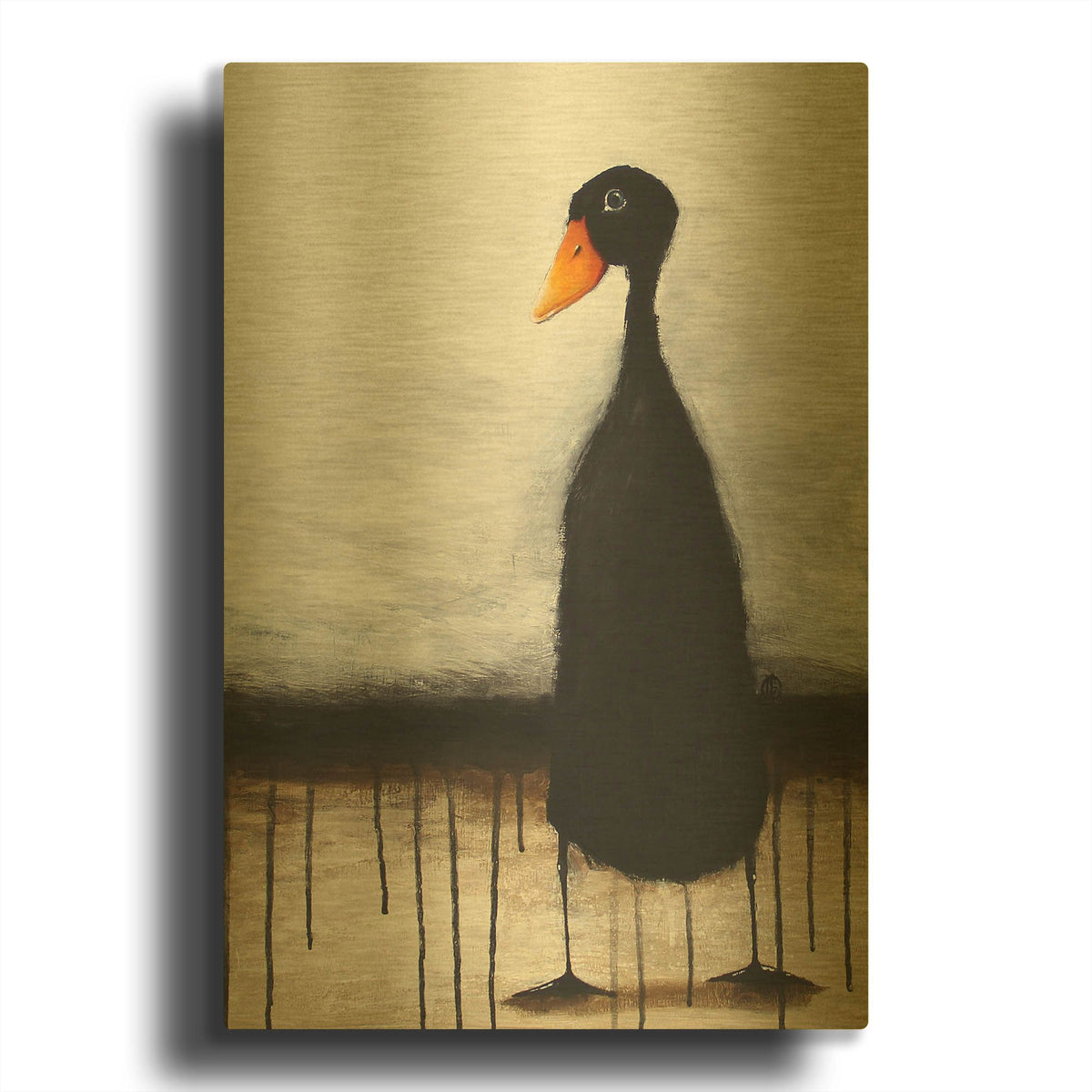'The Black Duck' By Lucia Stewart Gold Metal Wall Art
