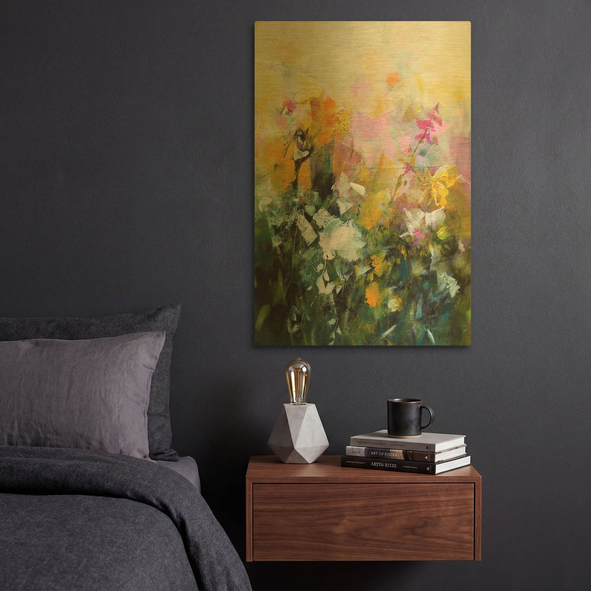 'Always Flowers' By Marianne Quinzin Gold Metal Wall Art
