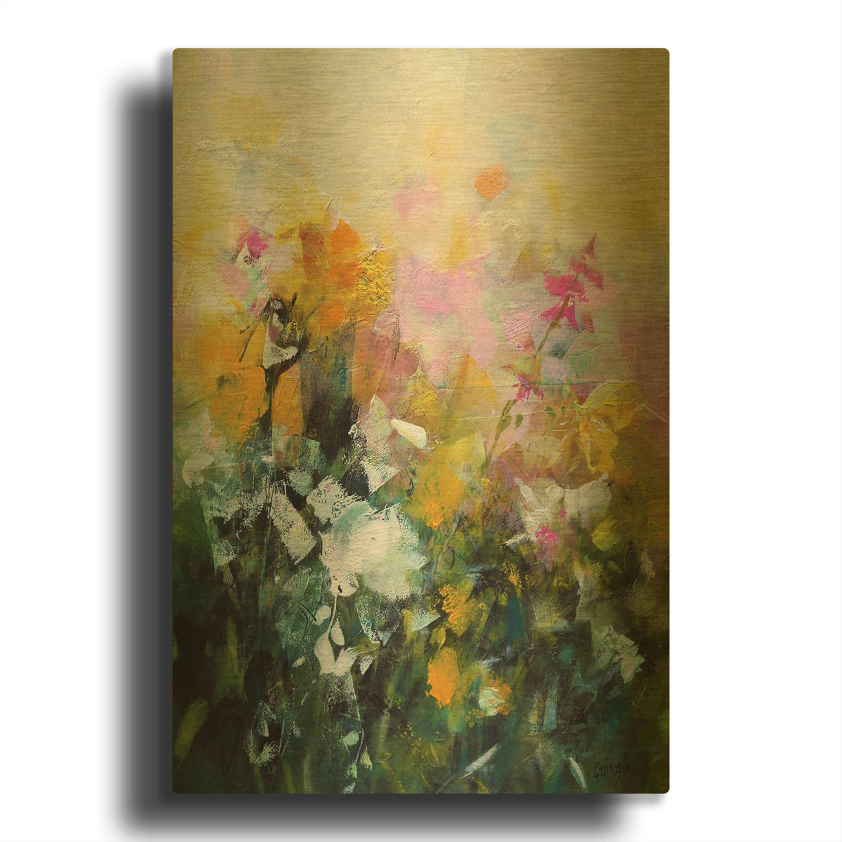 'Always Flowers' By Marianne Quinzin Gold Metal Wall Art