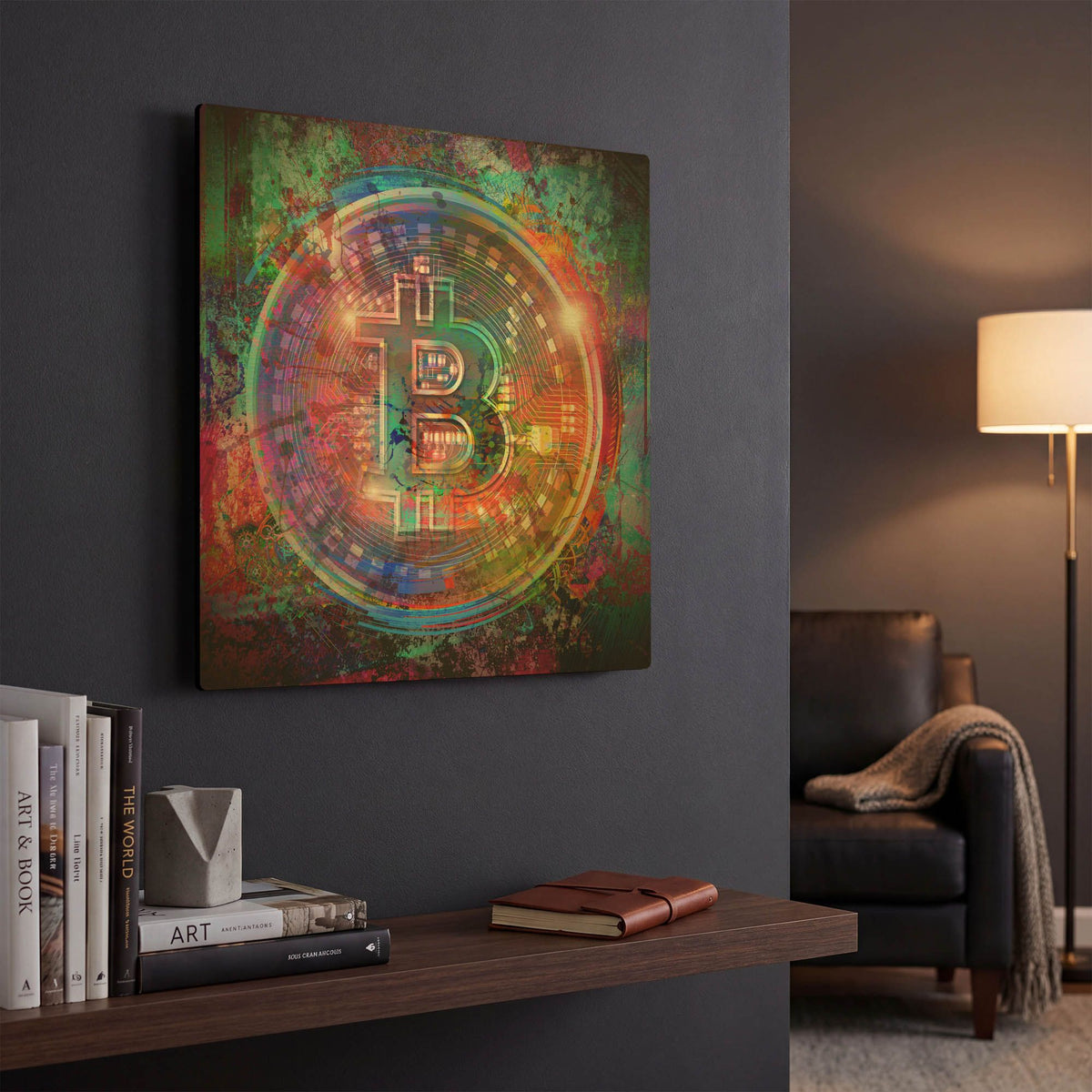 'Bitcoin Wallet' By Valentyn Artemenko Gold Metal Wall Art