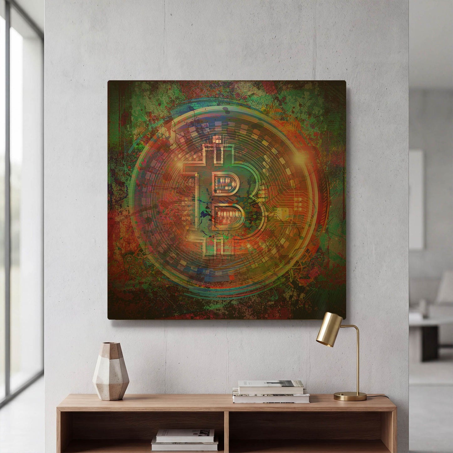 'Bitcoin Wallet' By Valentyn Artemenko Gold Metal Wall Art
