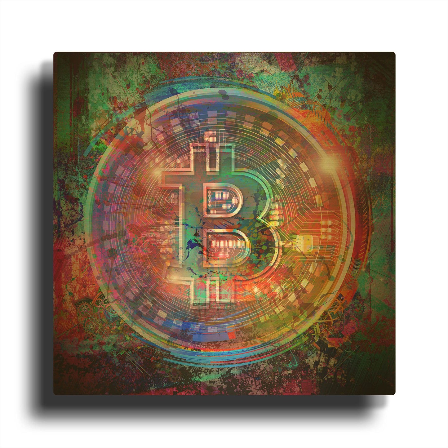 'Bitcoin Wallet' By Valentyn Artemenko Gold Metal Wall Art