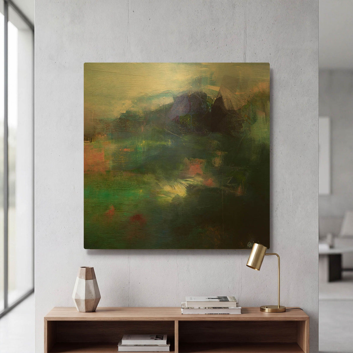 'At The Edge of a Lake' By Marianne Quinzin Gold Metal Wall Art