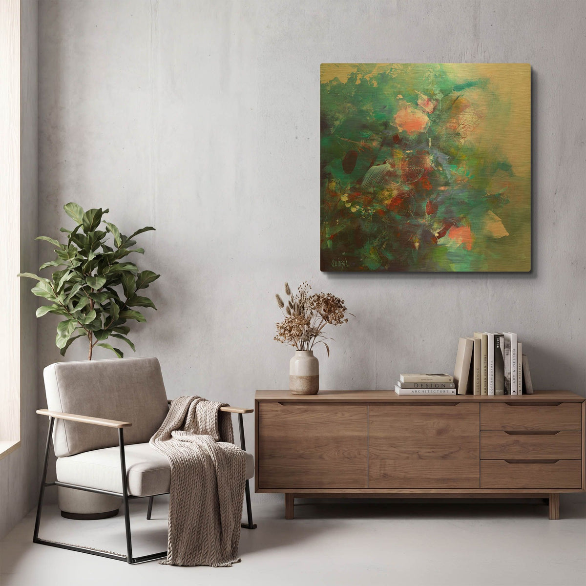 'Climbing Plants' By Marianne Quinzin Gold Metal Wall Art