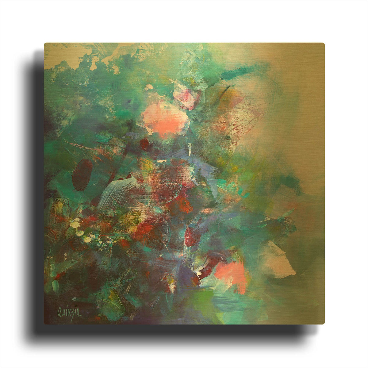 'Climbing Plants' By Marianne Quinzin Gold Metal Wall Art