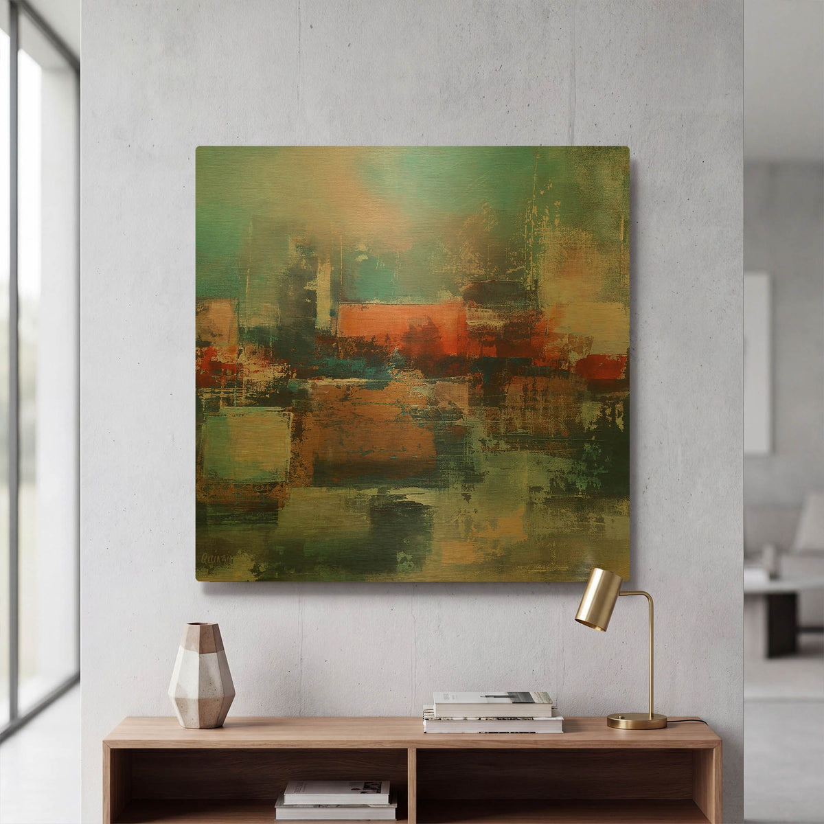 'Erosion' By Marianne Quinzin Gold Metal Wall Art