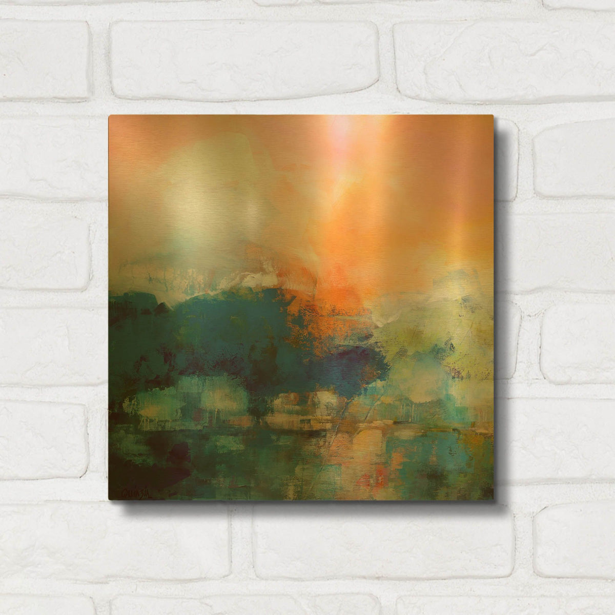 'Quiet River' By Marianne Quinzin Gold Metal Wall Art