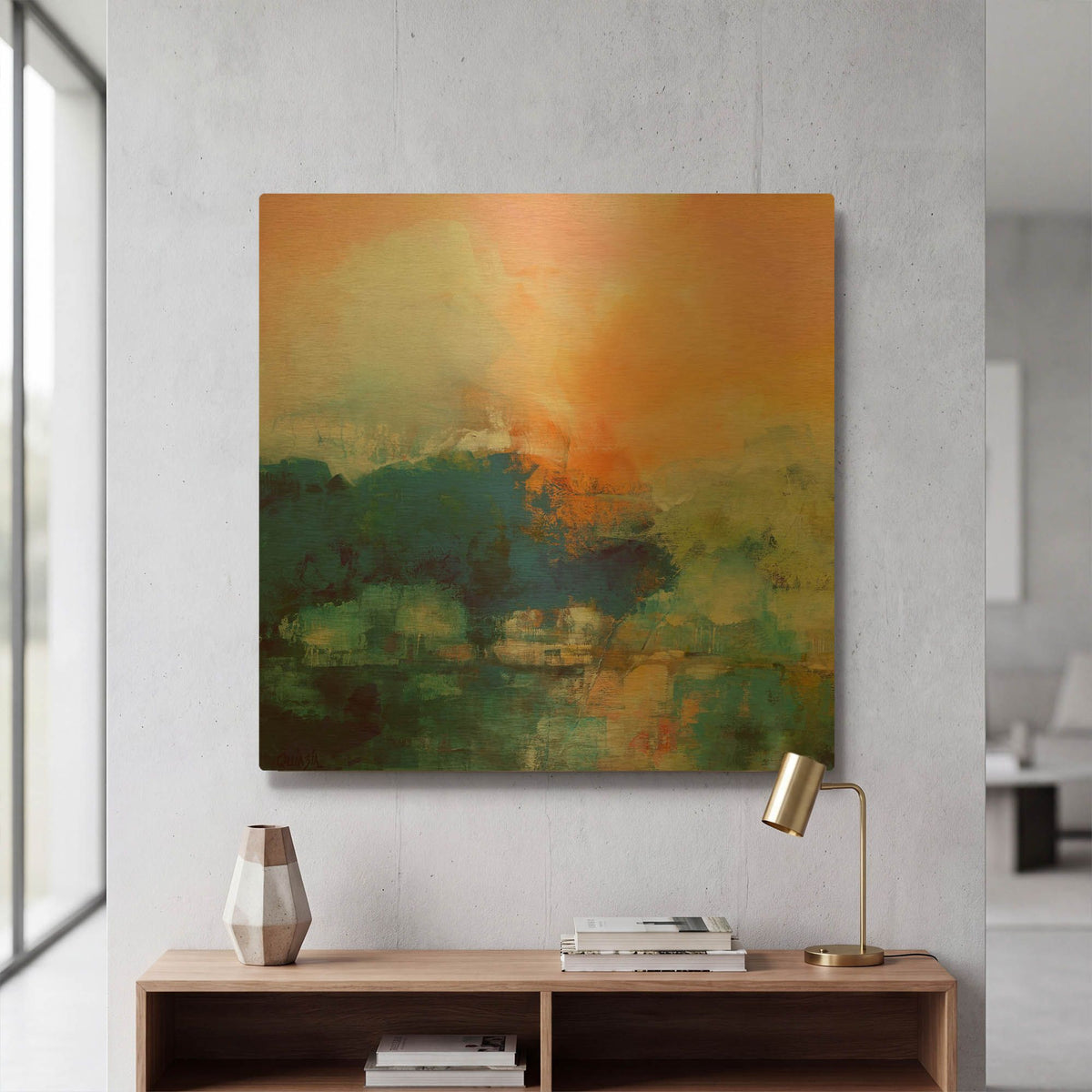 'Quiet River' By Marianne Quinzin Gold Metal Wall Art