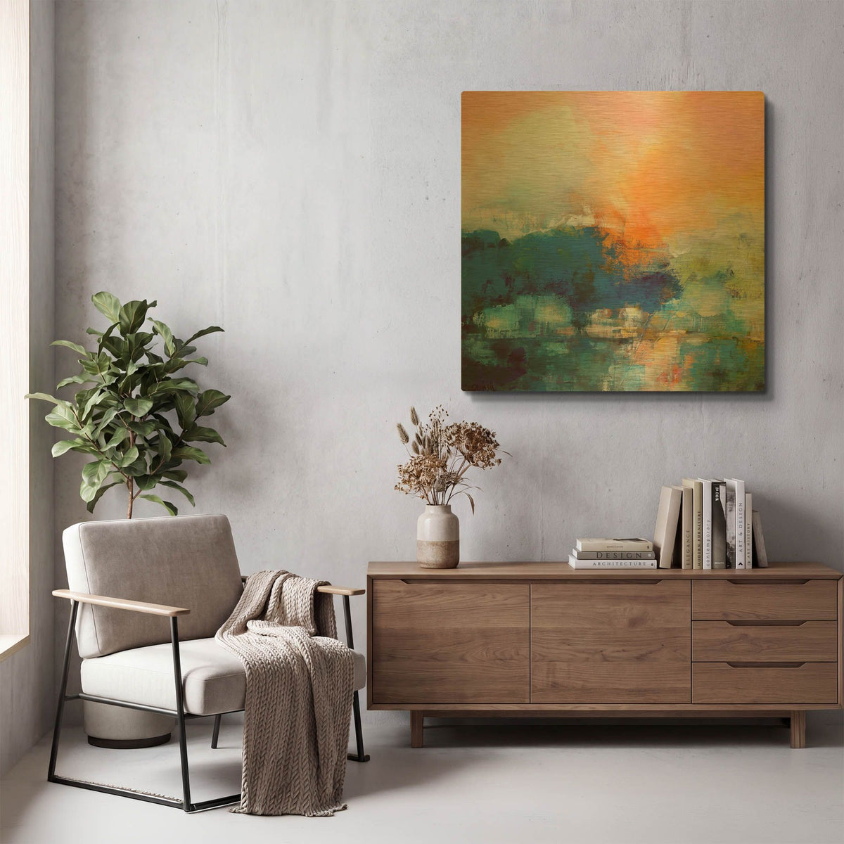 'Quiet River' By Marianne Quinzin Gold Metal Wall Art