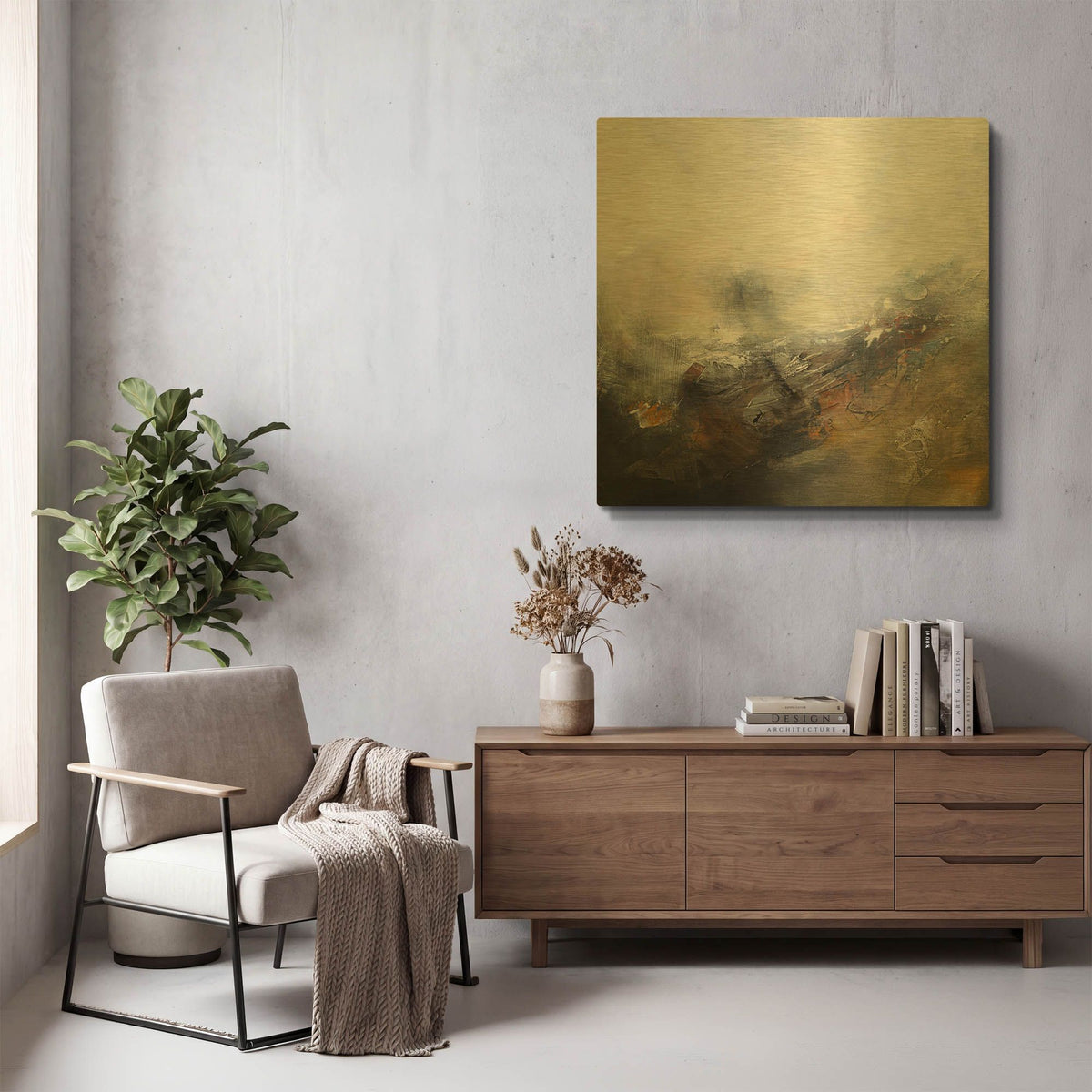 'Snow Time' By Marianne Quinzin Gold Metal Wall Art