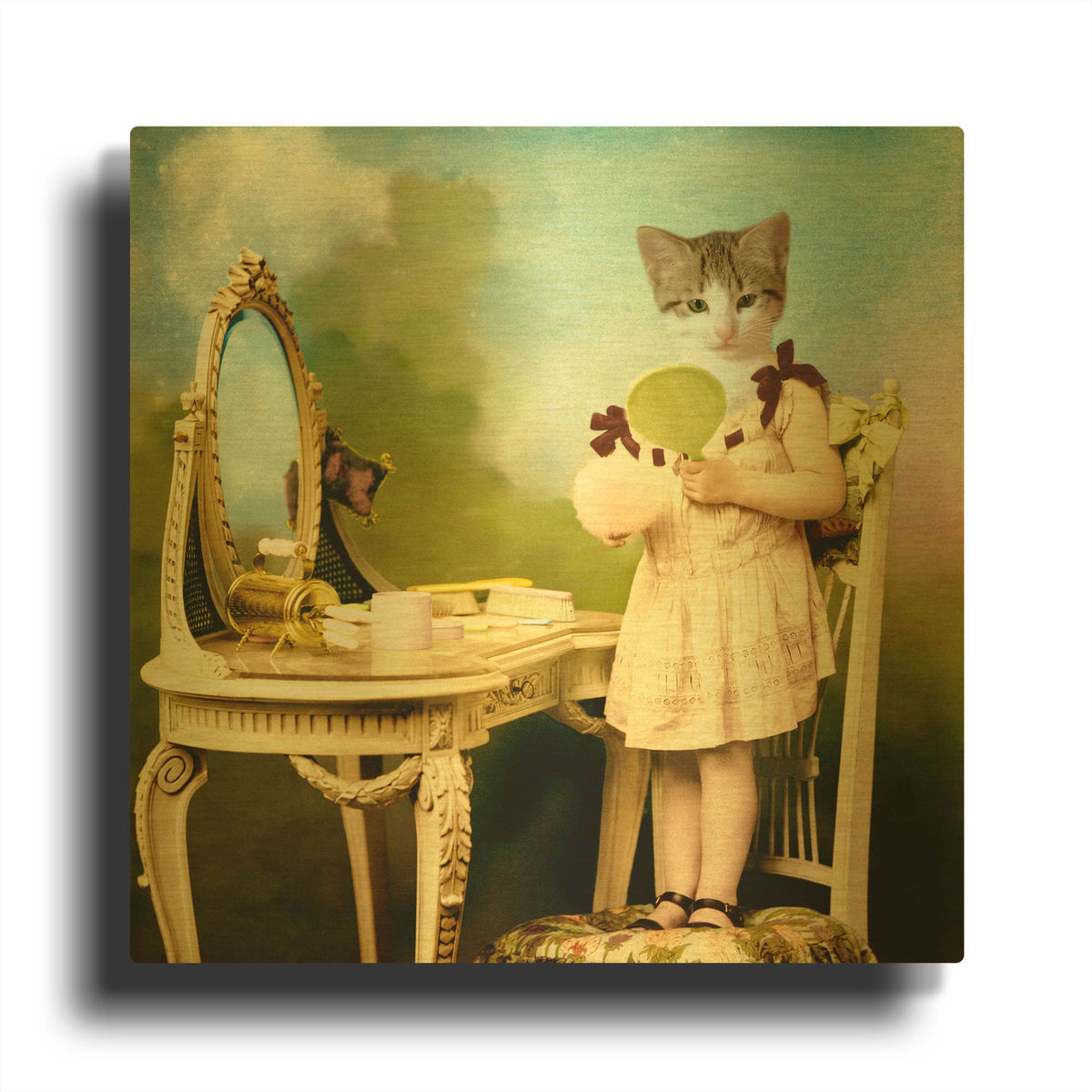 'The Impersonator' By Martine Roch Gold Metal Wall Art