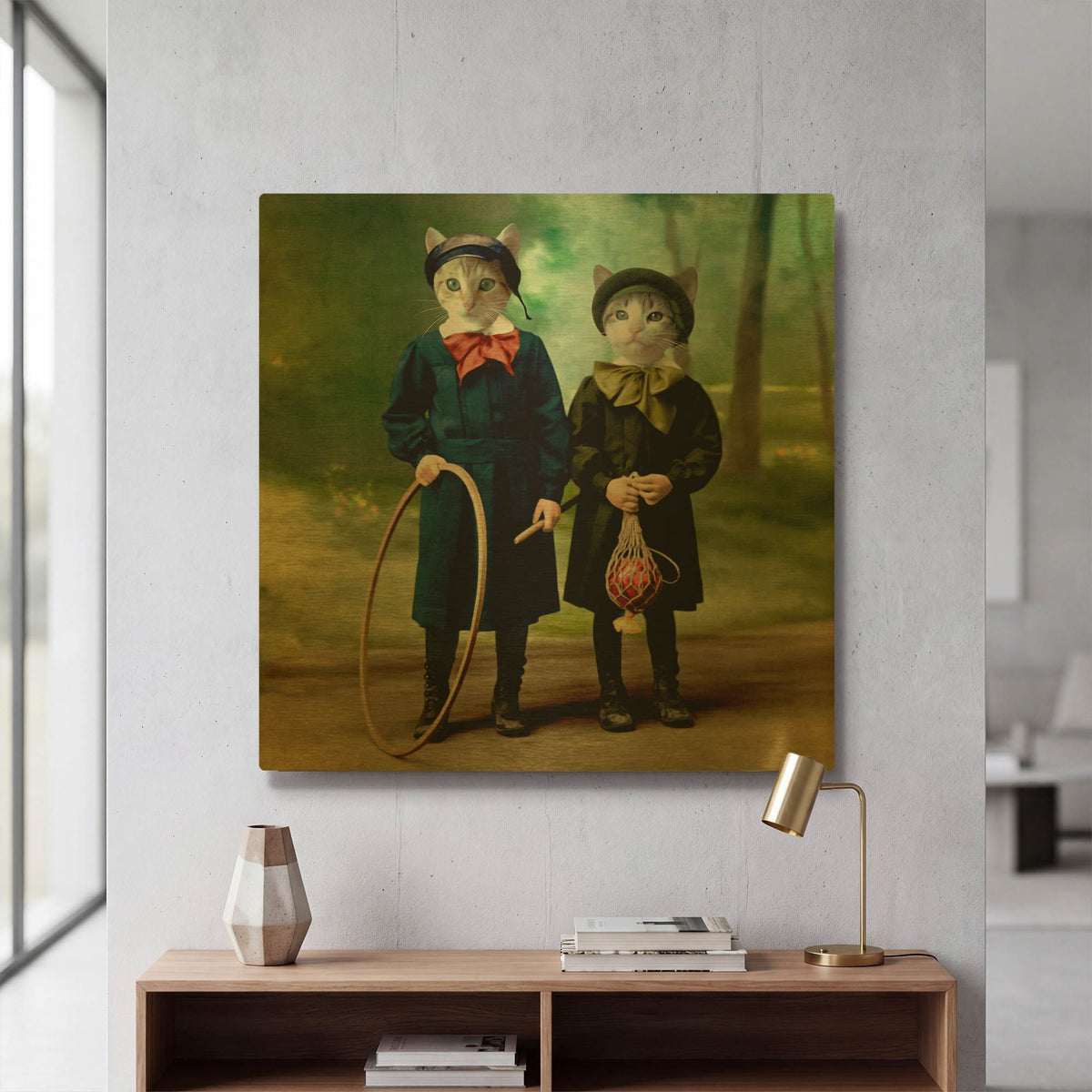 'The Good Kids' By Martine Roch Gold Metal Wall Art