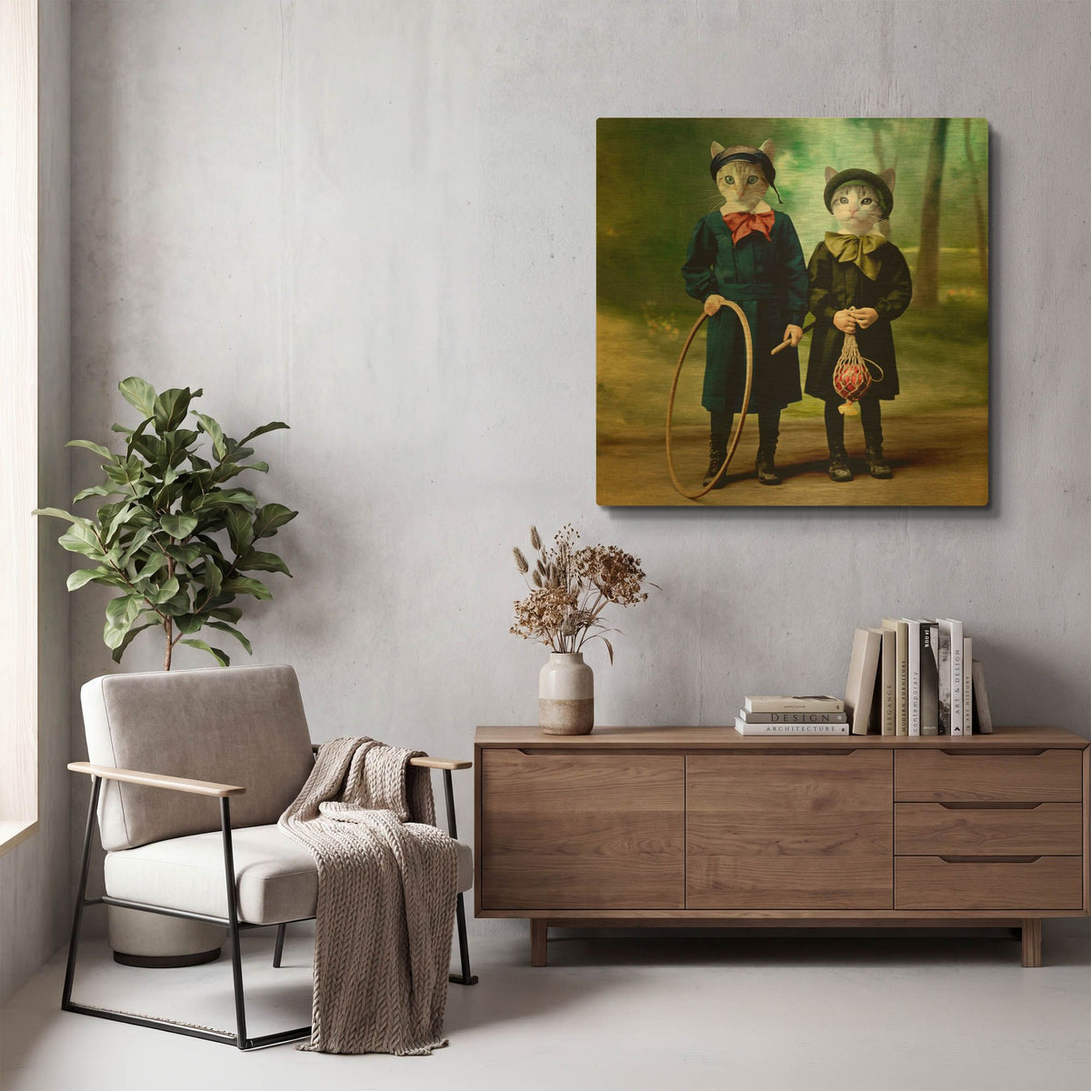 'The Good Kids' By Martine Roch Gold Metal Wall Art