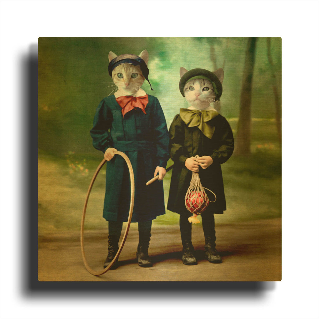 'The Good Kids' By Martine Roch Gold Metal Wall Art