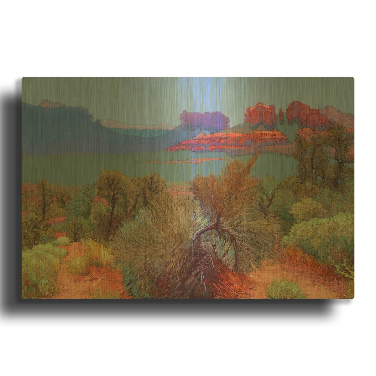 'High Desert' By Mary Silverwood Gold Metal Wall Art