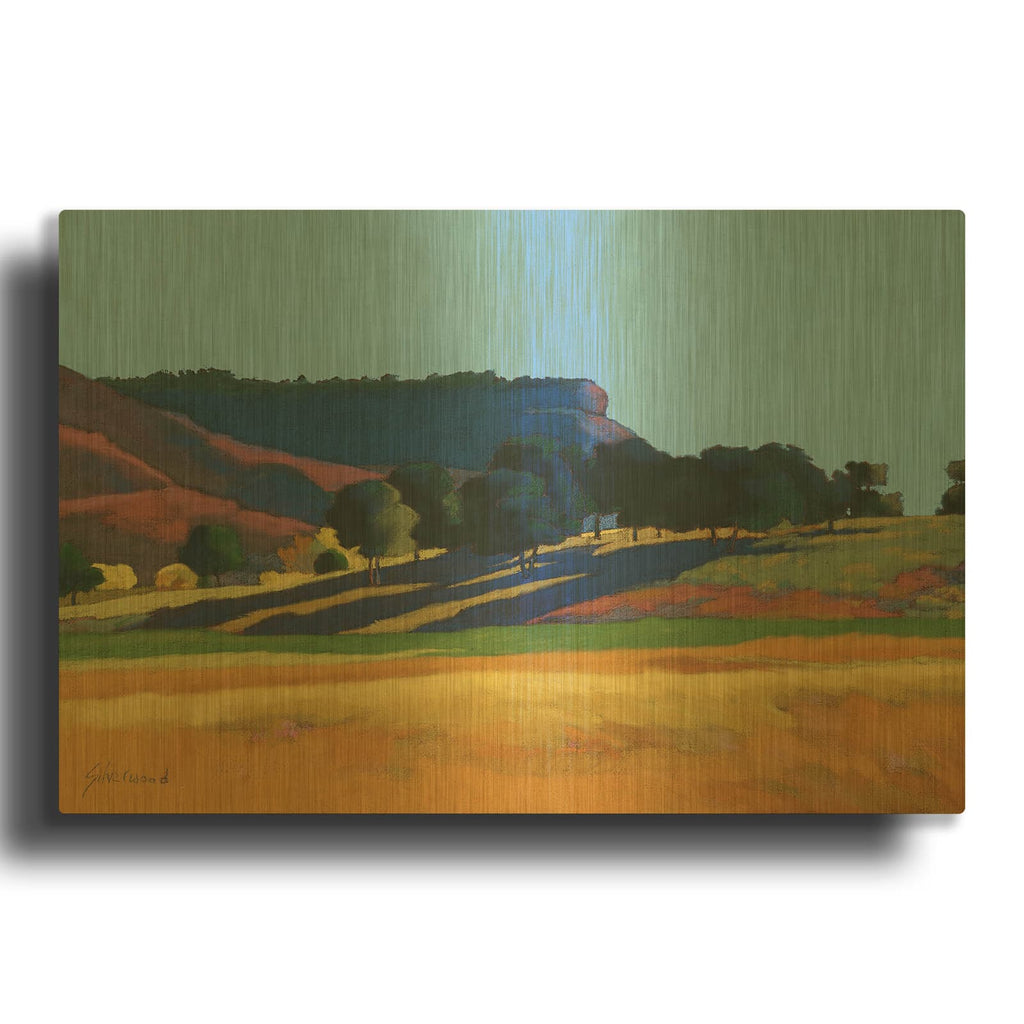 'Blue Skies' By Mary Silverwood Gold Metal Wall Art