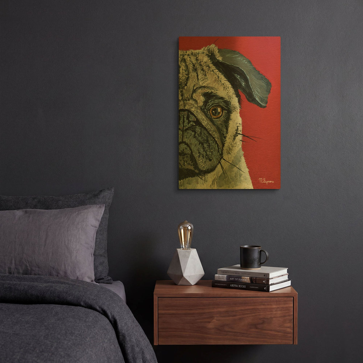 'Pug a Boo' By Melissa Symons Gold Metal Wall Art