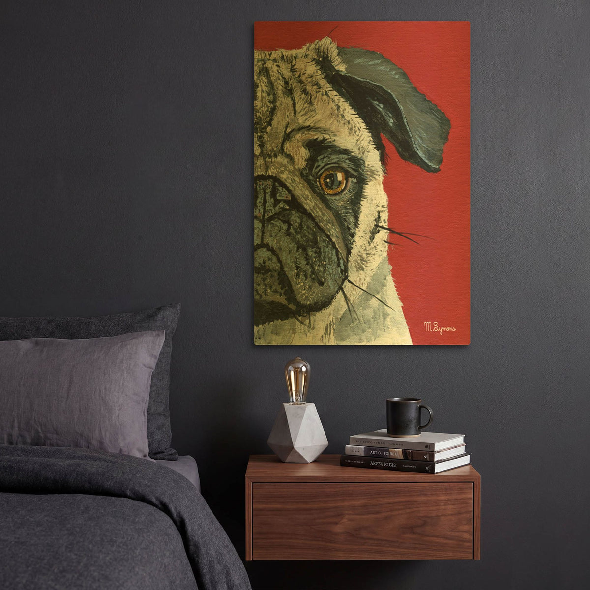 'Pug a Boo' By Melissa Symons Gold Metal Wall Art