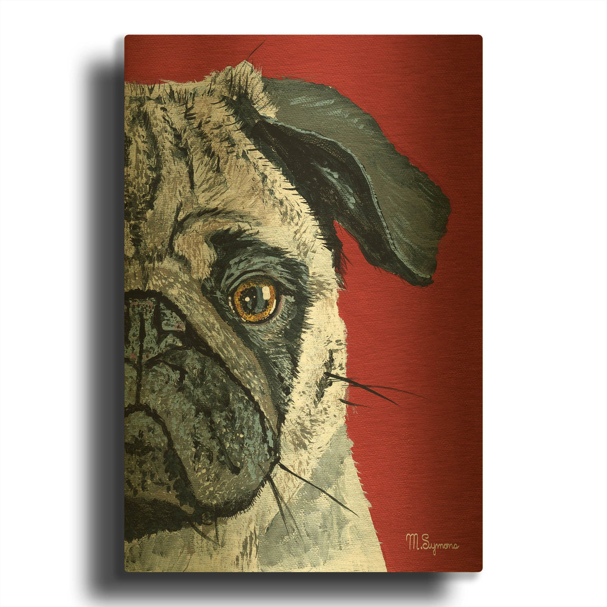 'Pug a Boo' By Melissa Symons Gold Metal Wall Art