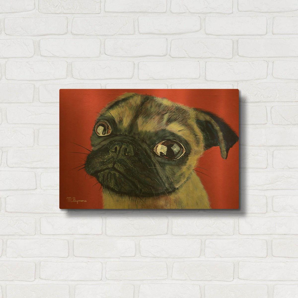 'Pugly' By Melissa Symons Gold Metal Wall Art