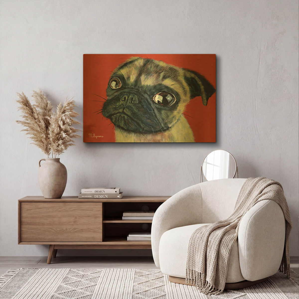 'Pugly' By Melissa Symons Gold Metal Wall Art