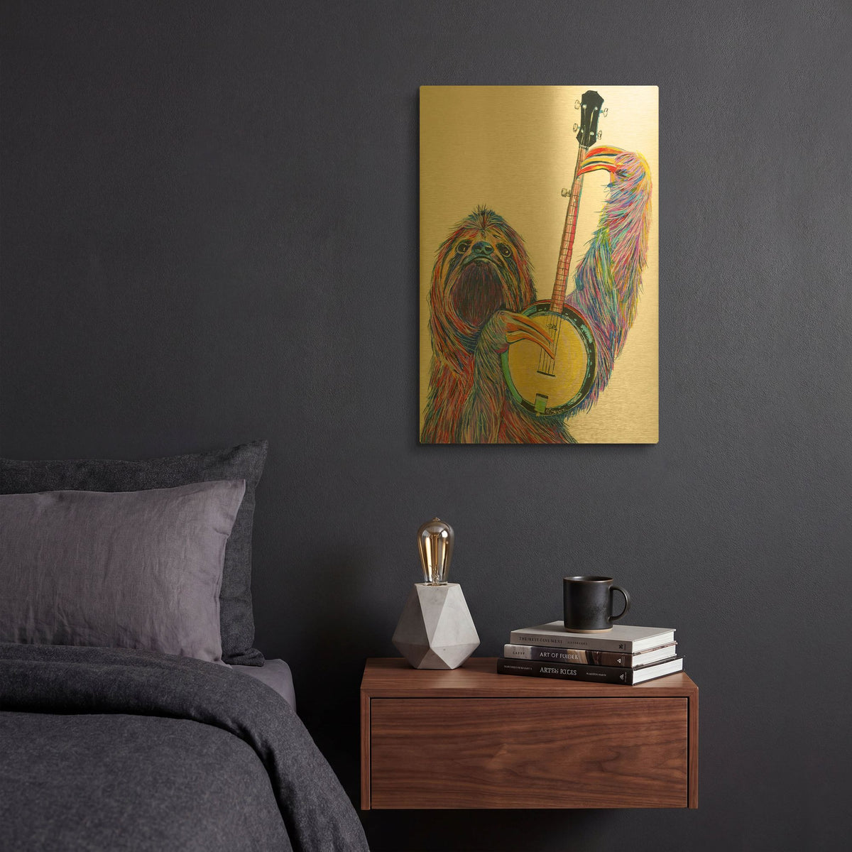 'Slow Banjo' By Melissa Symons Gold Metal Wall Art