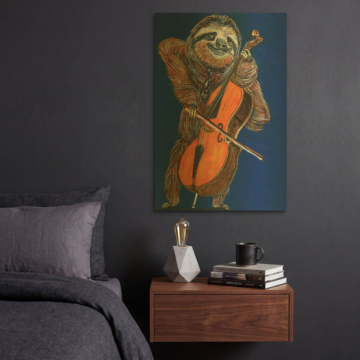 'Slow Yo Ma' By Melissa Symons Gold Metal Wall Art