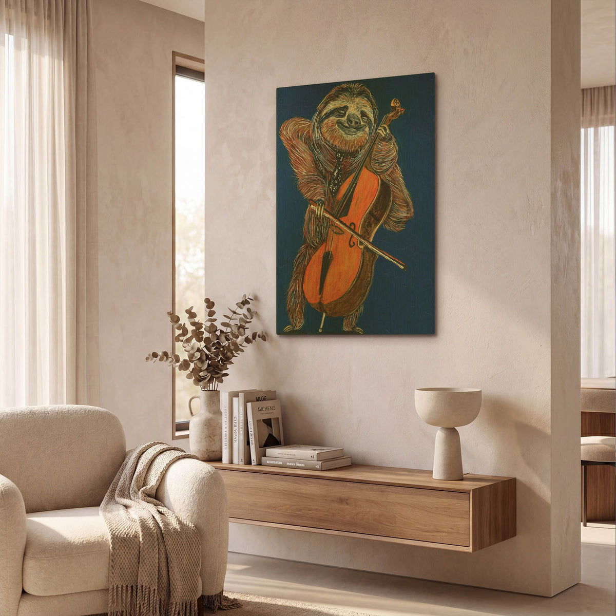 'Slow Yo Ma' By Melissa Symons Gold Metal Wall Art