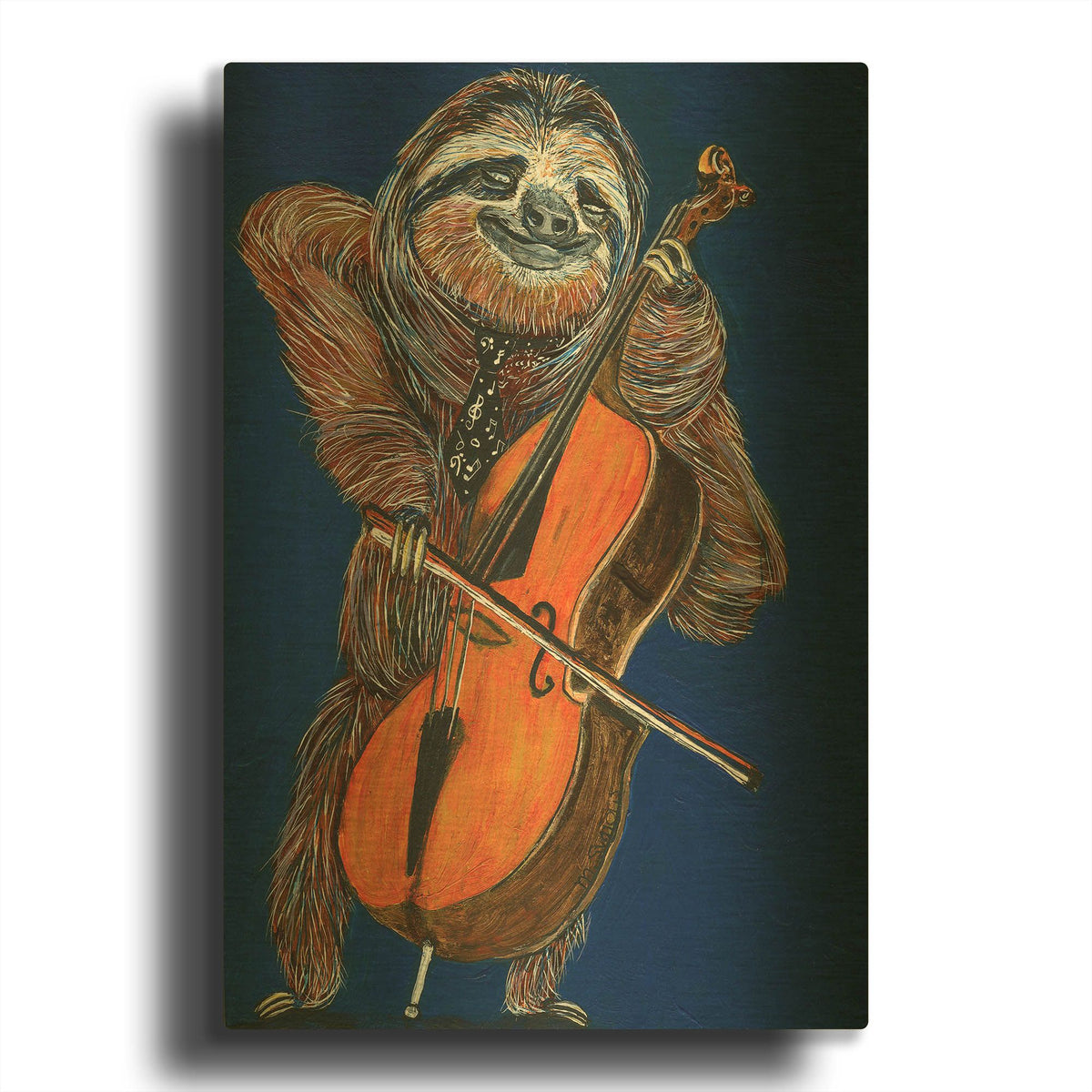 'Slow Yo Ma' By Melissa Symons Gold Metal Wall Art