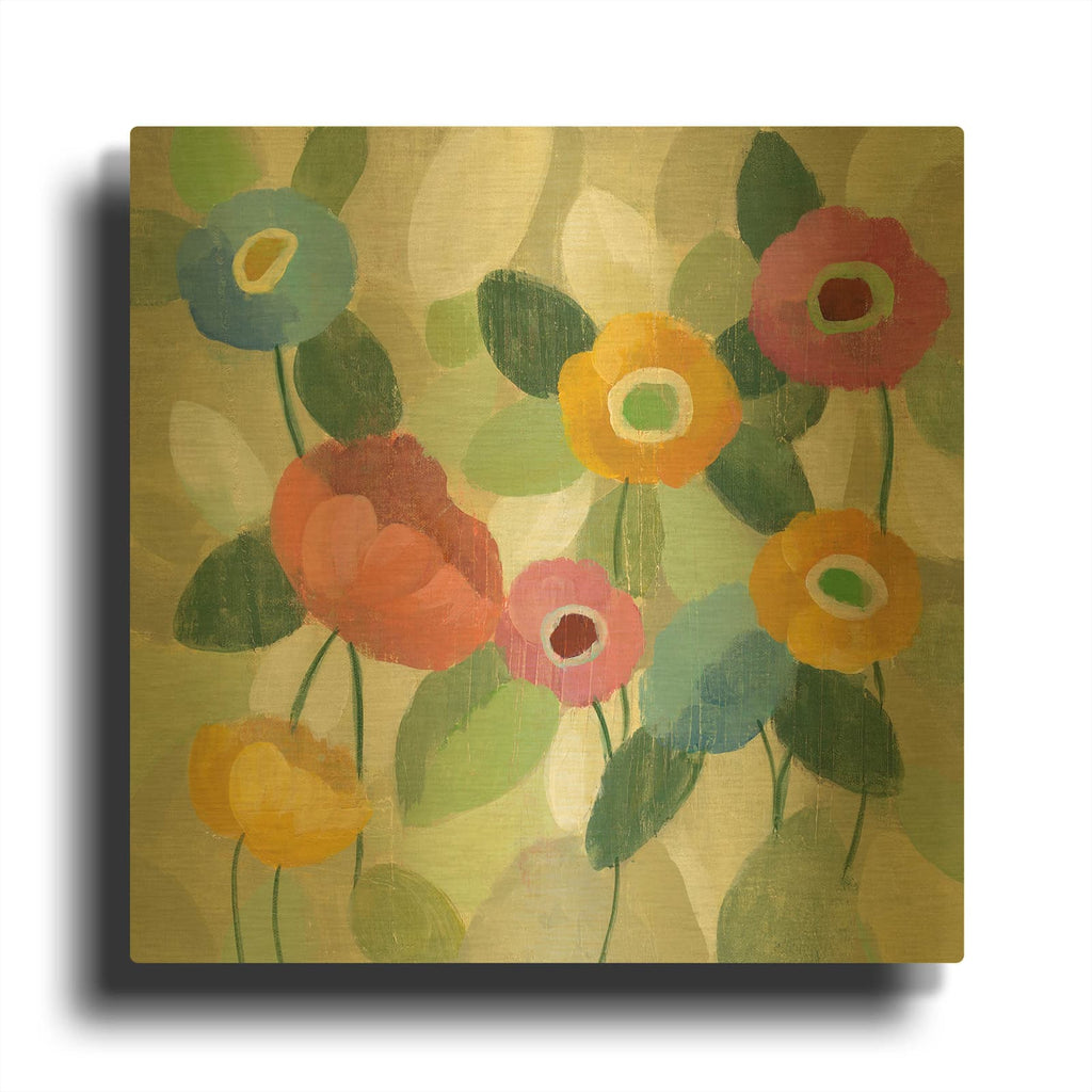 'Fairy Tale Flowers II' By Silvia Vassileva Gold Metal Wall Art
