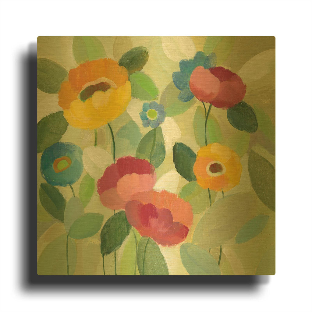 'Fairy Tale Flowers III' By Silvia Vassileva Gold Metal Wall Art