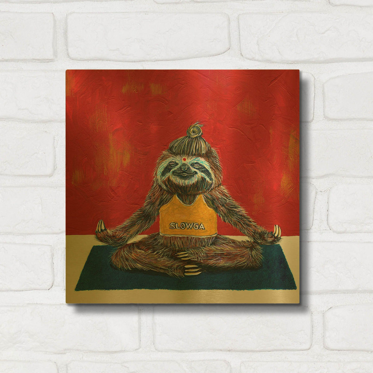 'Slowga' By Melissa Symons Gold Metal Wall Art