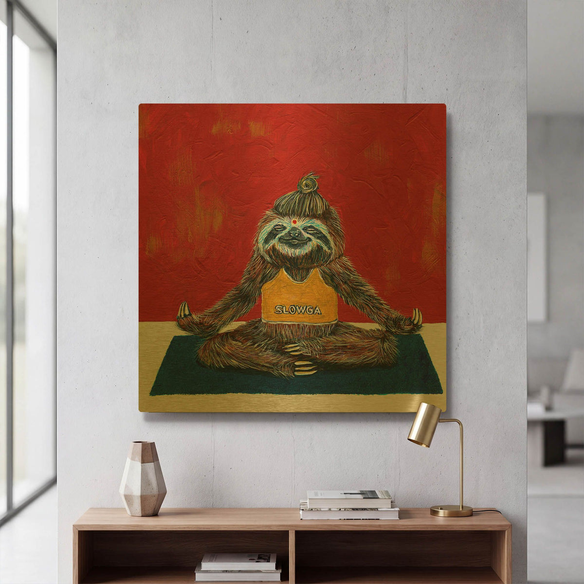 'Slowga' By Melissa Symons Gold Metal Wall Art