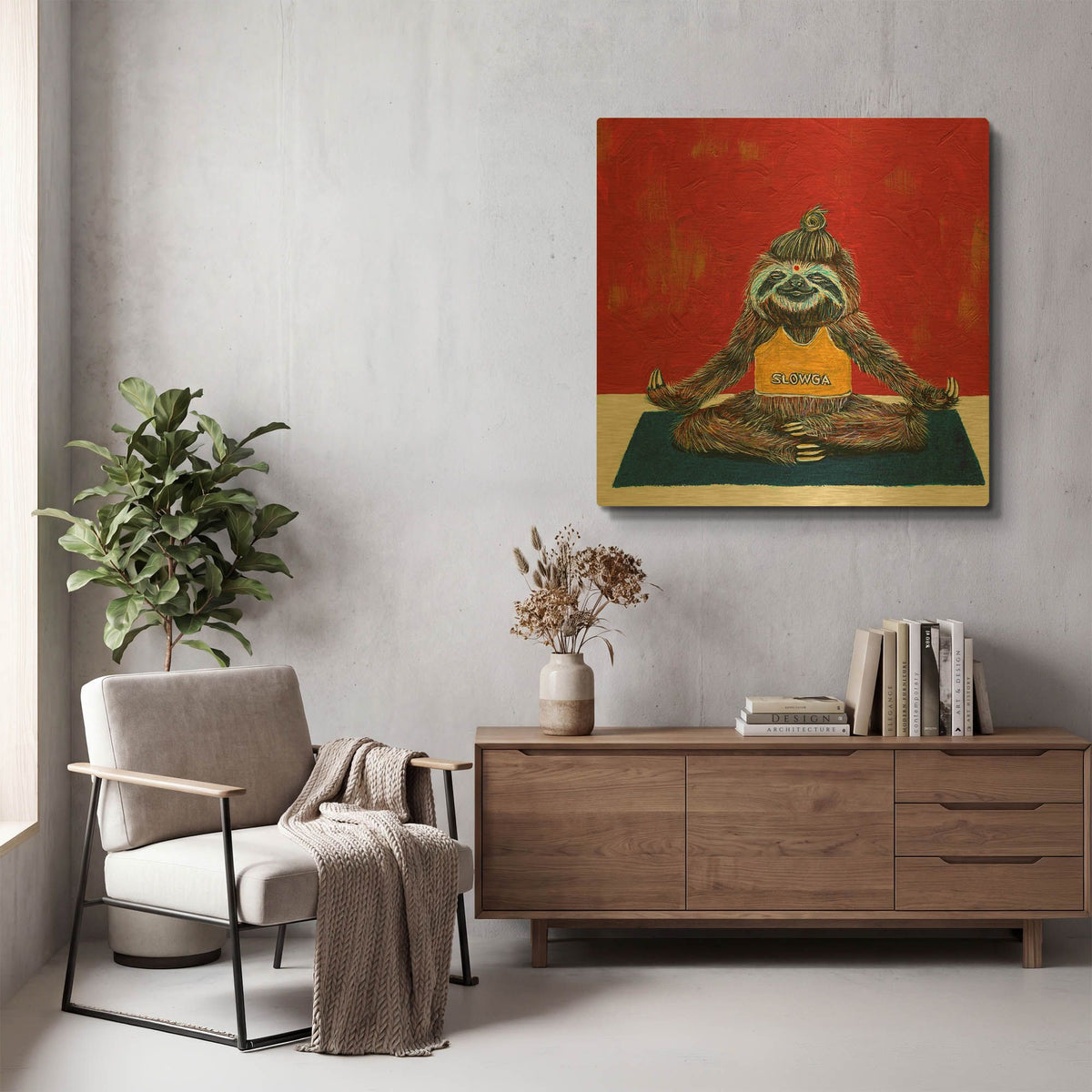 'Slowga' By Melissa Symons Gold Metal Wall Art
